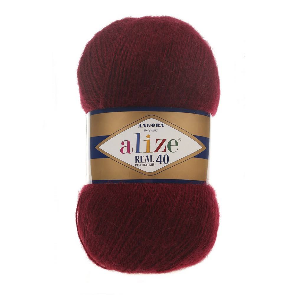 Пряжа Alize ANGORA REAL 40 (Цвет: 57 бордо)