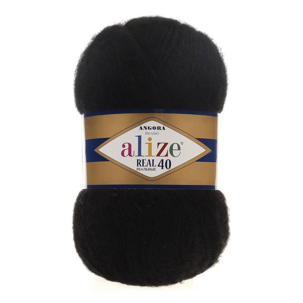 Пряжа Alize ANGORA REAL 40 (Цвет: 60 черный)