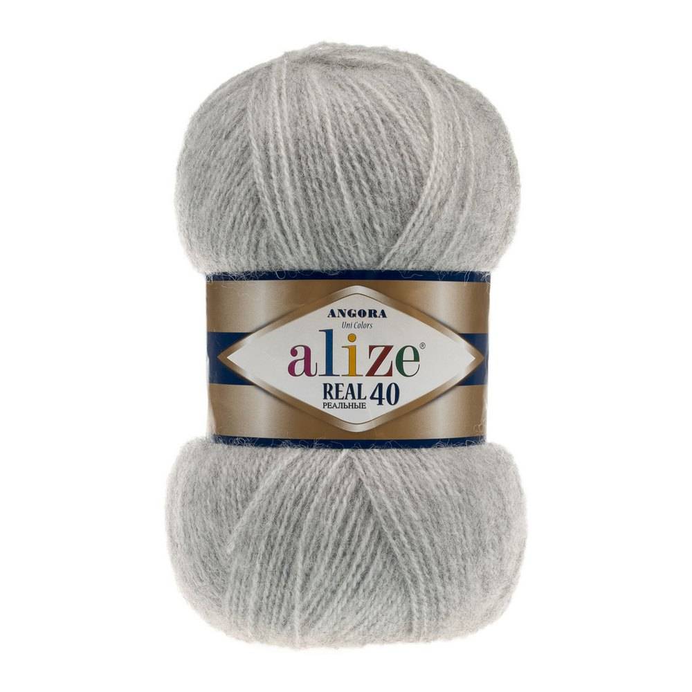 Пряжа Alize ANGORA REAL 40 (Цвет: 614 серый меланж)