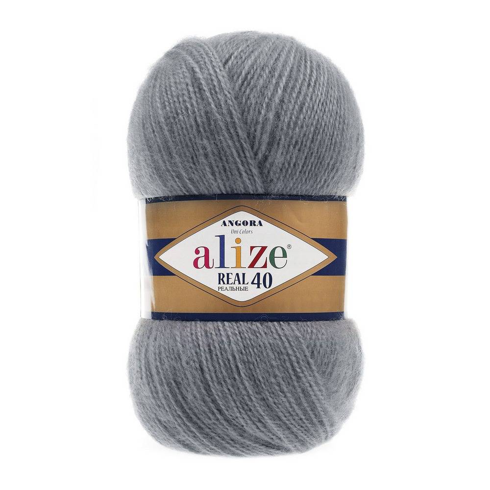 Пряжа Alize ANGORA REAL 40 (Цвет: 87 темно-серый)