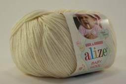 Пряжа Alize BABY WOOL (Цвет: 01 кремовый)