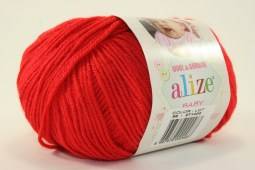 Пряжа Alize BABY WOOL (Цвет: 56 красный)