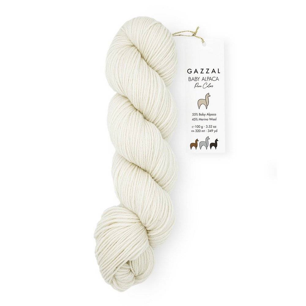 Пряжа Gazzal BABY ALPACA PURE COLORS (Цвет: 6450 натуральный белый)