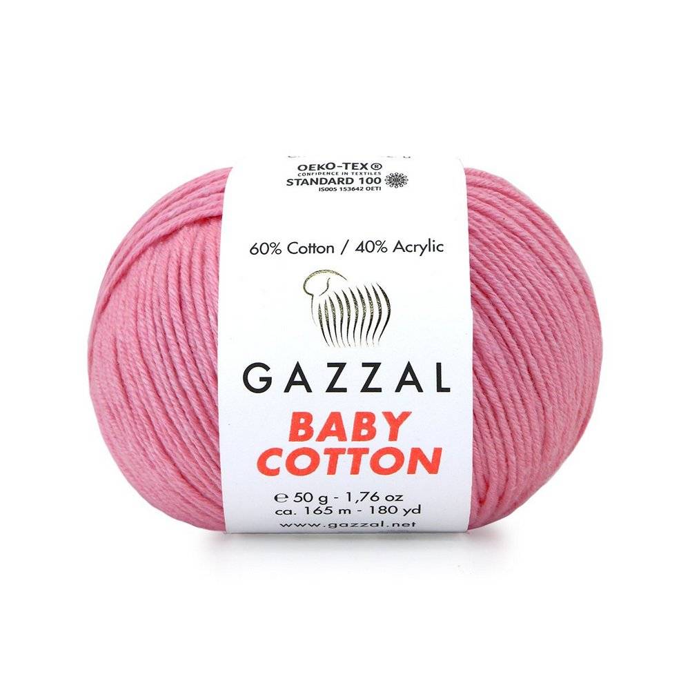 Пряжа Gazzal BABY COTTON (Цвет: 3468 розовый)