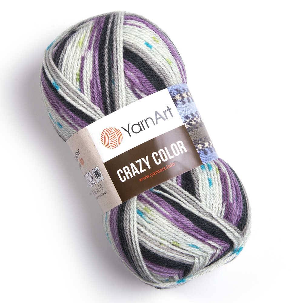 Пряжа Yarn Art CRAZY COLOR (Цвет: 165 бело-серо-сиреневый)