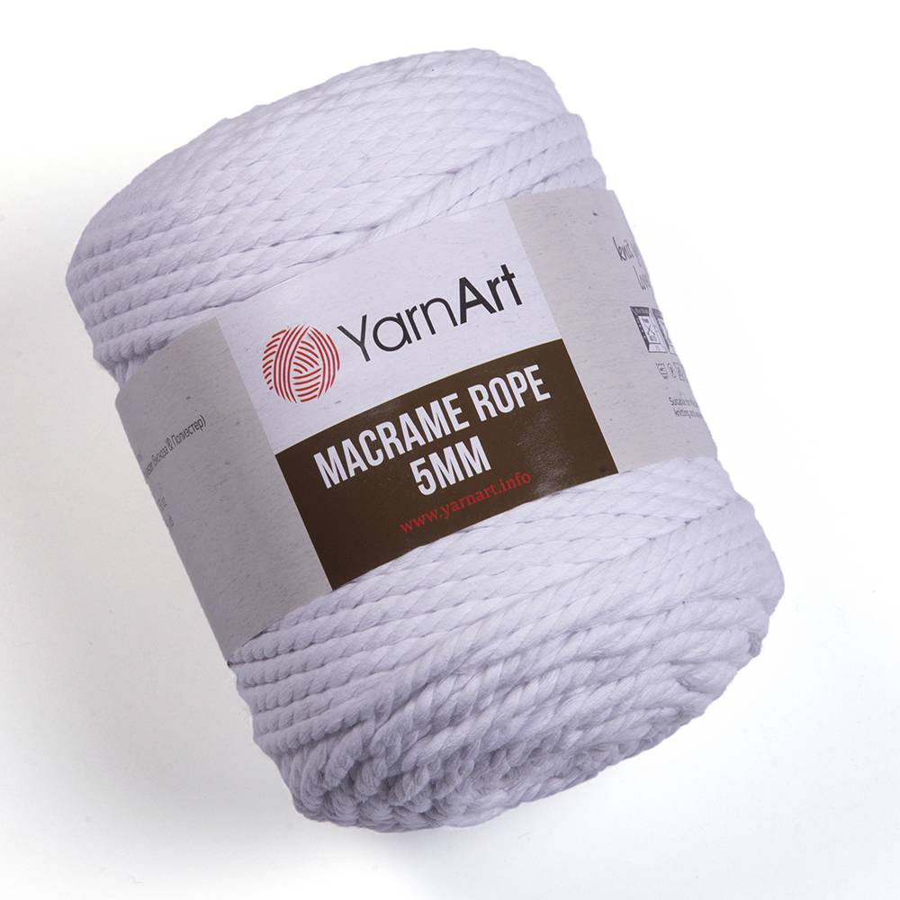 Пряжа Yarn Art MACRAME ROPE 5MM (Цвет: 751 белый)